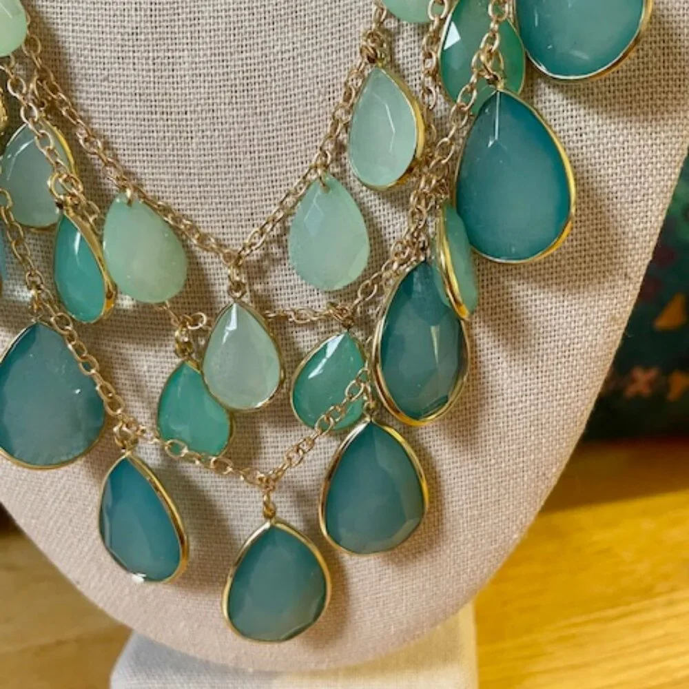 Banana Republic Blue Waterfall Multi-Strand Necklace - Picture 3 of 3